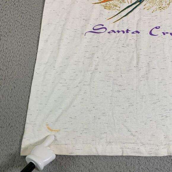 Vintage Santa Cruz T-Shirt Mens Medium Oneita Power-T 90s Art Fish Graphic Tee - Picture 4 of 9